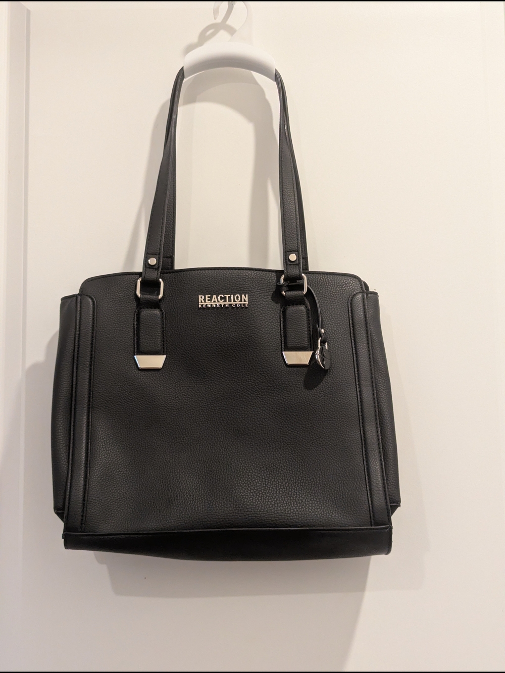 Kenneth Cole Reaction Black Pebbled Tote Bag